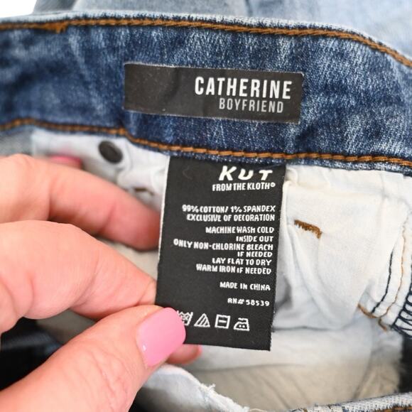 Kut from the Kloth Womens 6 Catherine Boyfriend Pearl Bead Embellished Crop Jean - Picture 11 of 11